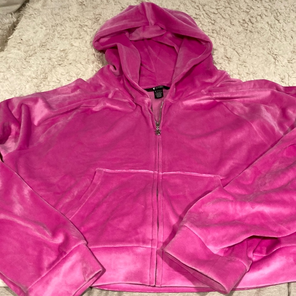 Victoria’s Secret on point luxe soft velour zip up hoodie